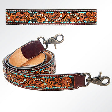 American Darling ADSTF152 Hand Tooled Genuine Leather Crossbody Handle Strap For Bags